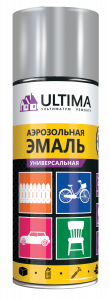 Краска аэрозольная Ultima СЕРЕБРЯННЫЙ МЕТ с металл. эффектом, 520 мл. (1/12)-